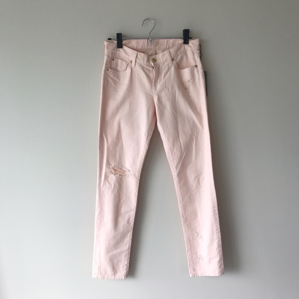 7 For All Mankind Ballet Pink Slim Pant