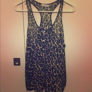 Minkpink sheer animal print racerback tank XS