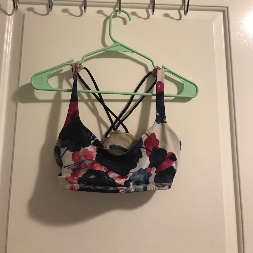 Floral Lululemon size 8 sports bra