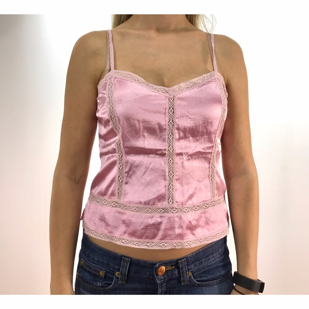 Banana Republic Baby Pink Blouse with Lacy Detail