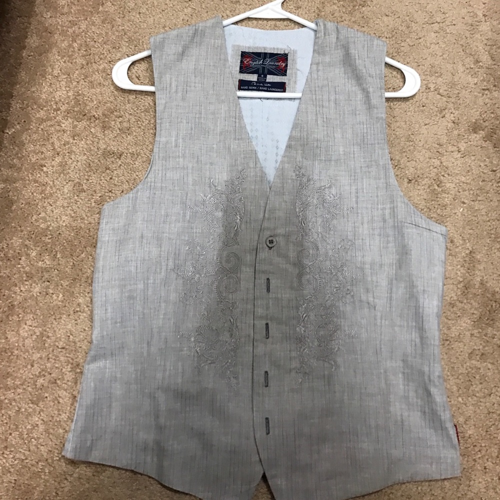 MENS English Laundry Light Grey Stripe Vest