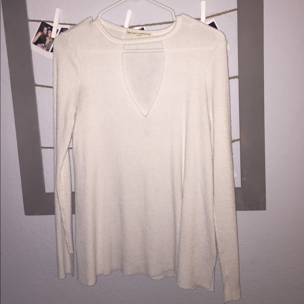Trendy white long sleeve