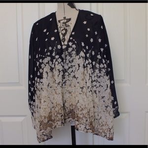 Navy and cream kimono