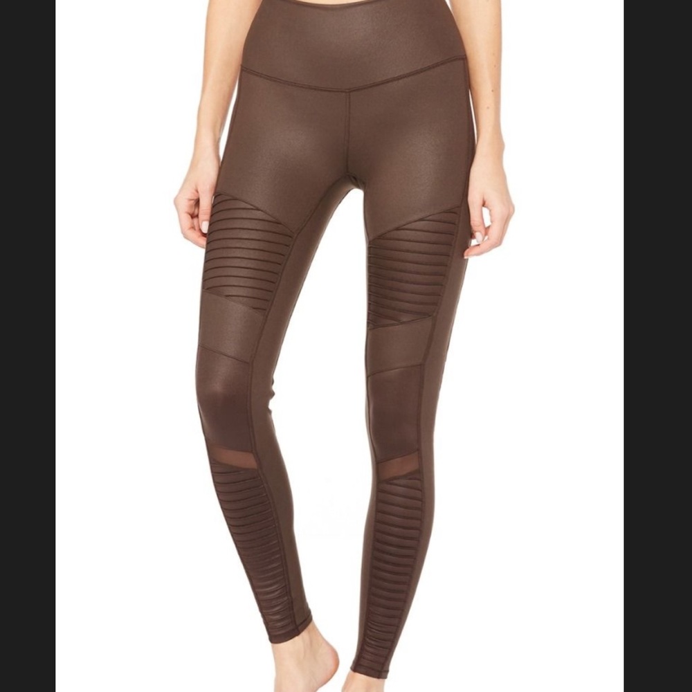 NWT ALO Yoga High Waist Moto Leggings- Mink