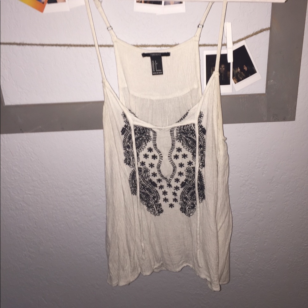 Embroidered tank