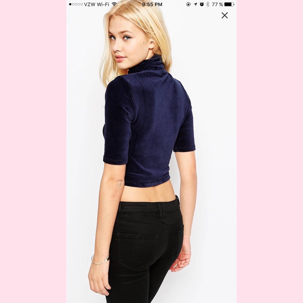 ASOS Velvet Ribbed Crop Top ๐ - Picture 2 of 5