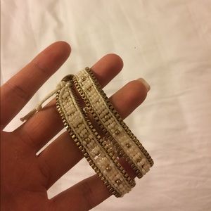 Gold and white wrap bracelet