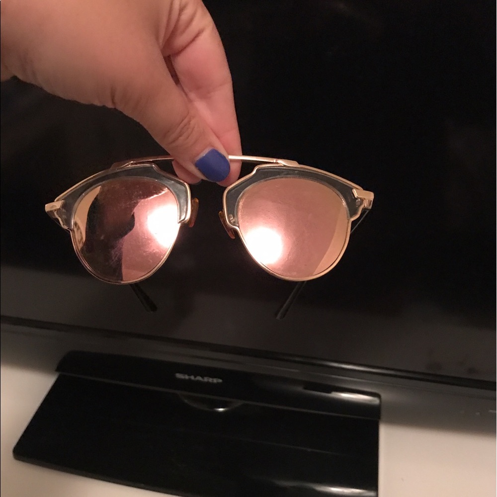 Rose gold tinted sunglasses