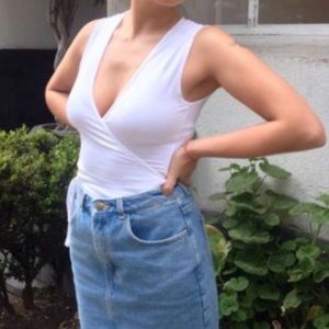 White American Apparel Wrap Tank