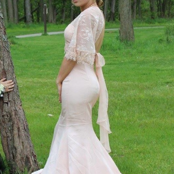2 piece, blush, Sherri Hill prom dress - Picture 6 of 7
