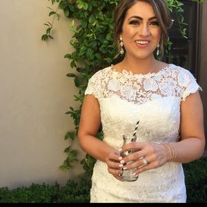 White knee length bridal shower dress