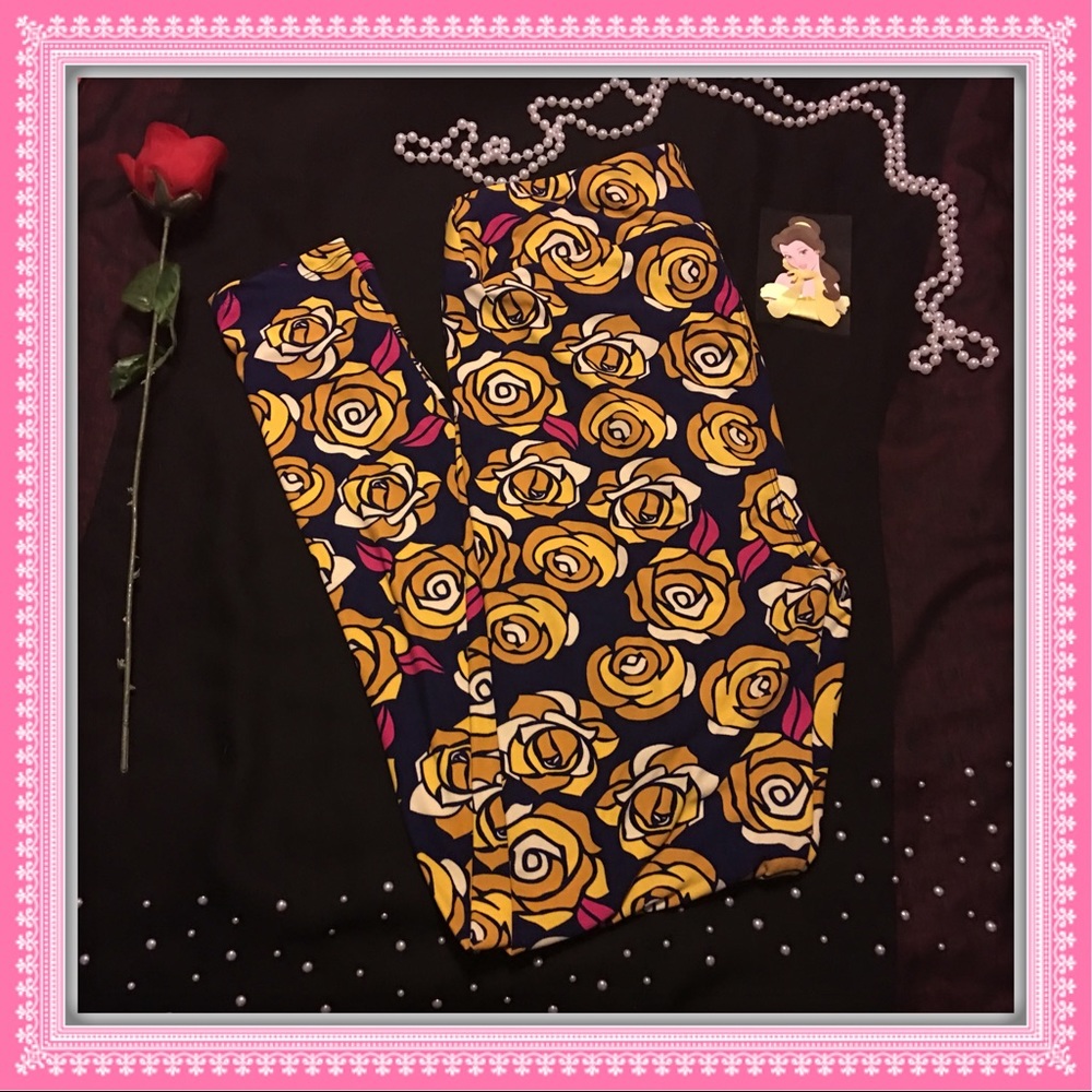 LuLaRoe TC leggings NWOT Beauty Disney roses 🥀