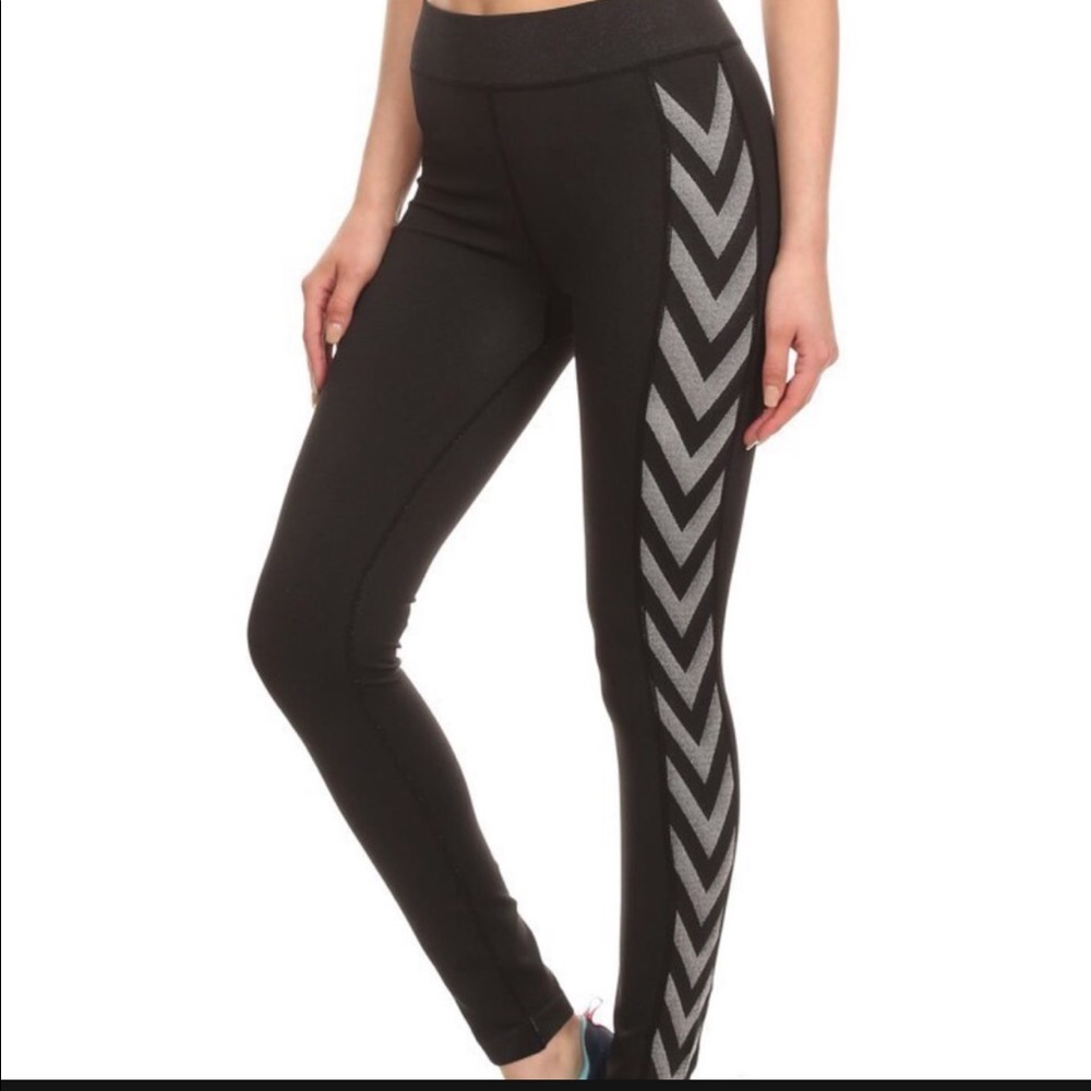 Chevron print jacquard leggings