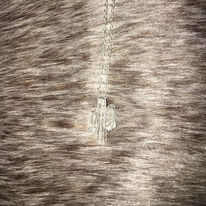 Silver cactus necklace