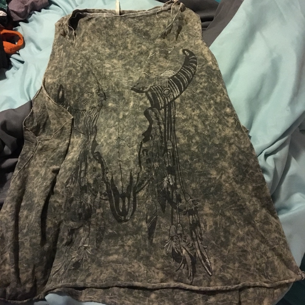 Cow skull tank top, grunge!