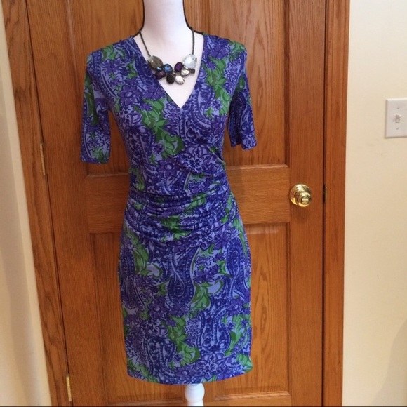 Last One! Michael Kors Floral & Paisley Blue Dress - Picture 5 of 7