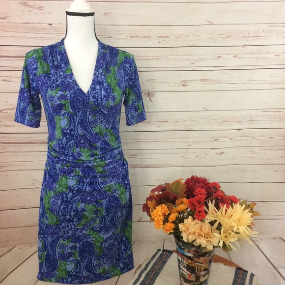 Last One! Michael Kors Floral & Paisley Blue Dress - Picture 2 of 7