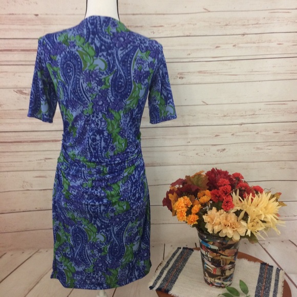 Last One! Michael Kors Floral & Paisley Blue Dress - Picture 4 of 7