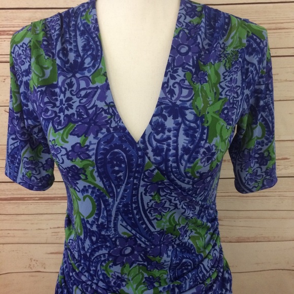 Last One! Michael Kors Floral & Paisley Blue Dress - Picture 3 of 7