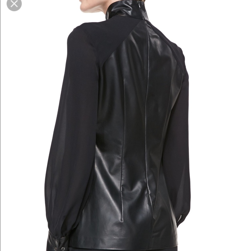 Silk/leather blouse
