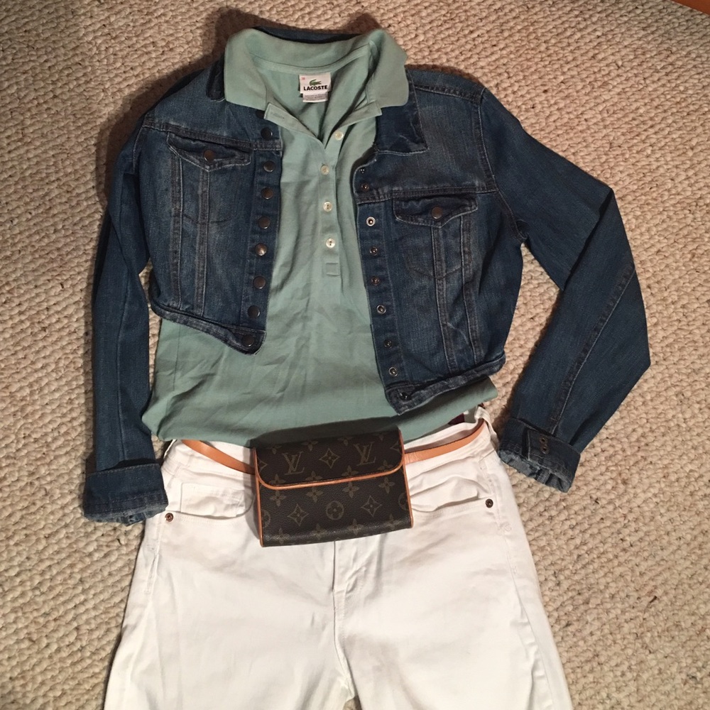 Mint Green LACOSTE 5 Button Down Womens Polo