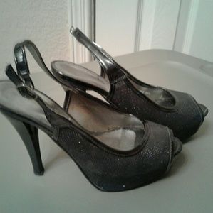 Black glittery heels