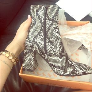 snakeskin booties