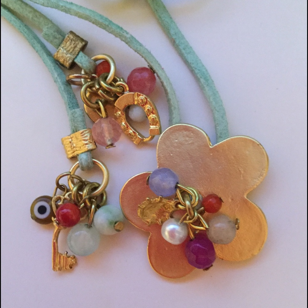 IBIZA COLLECTION FLOWER LEATHER BRACELET