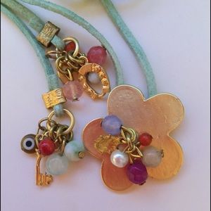 IBIZA COLLECTION FLOWER LEATHER BRACELET