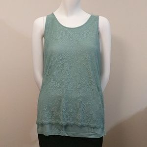 Lace Sea green LOFT tank
