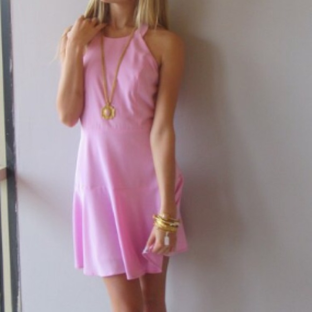 Bobbi pink halter dress