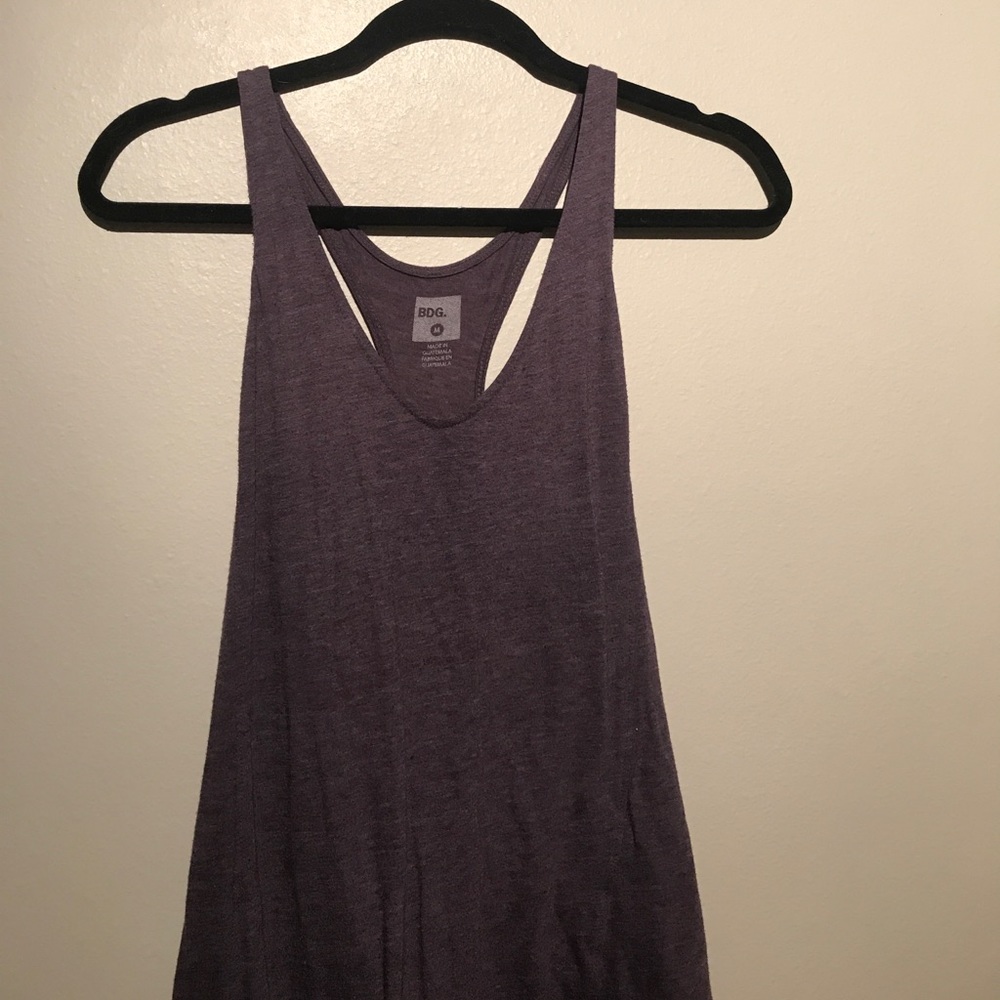 Purple razor back tank top