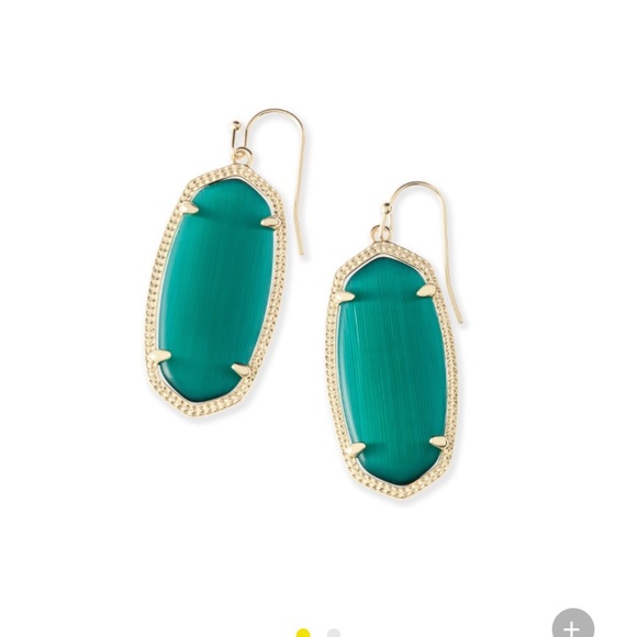 Kendra Scott elle earrings in emerald cat's eye - Picture 2 of 2