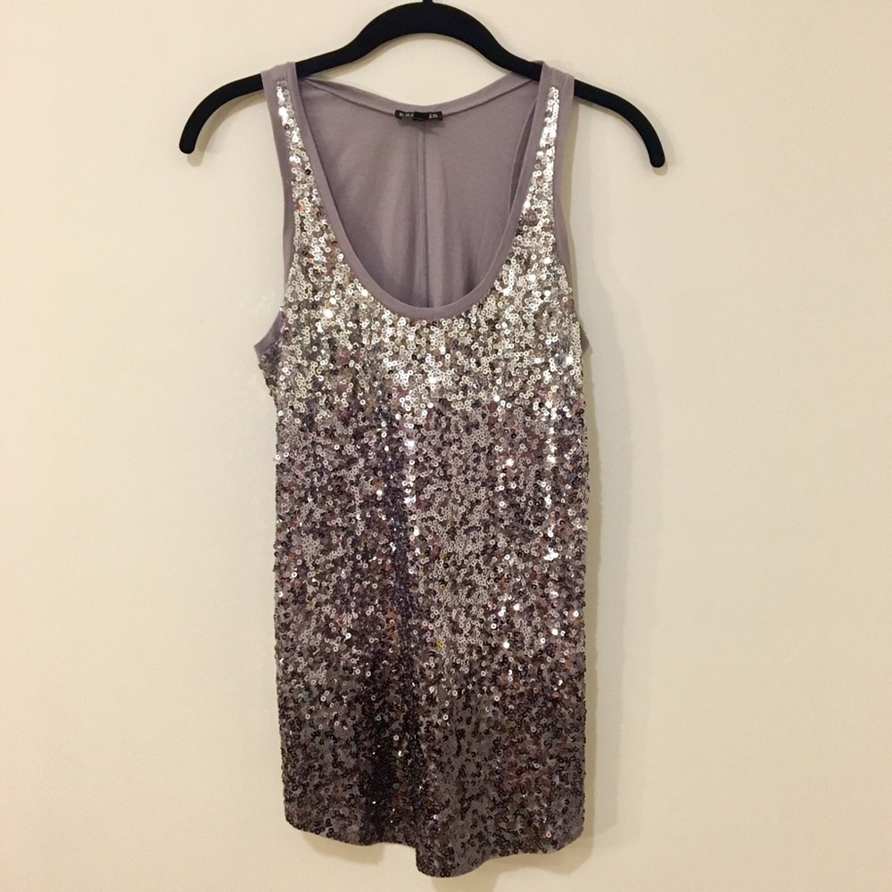 Express Purple Sequin Tank Top
