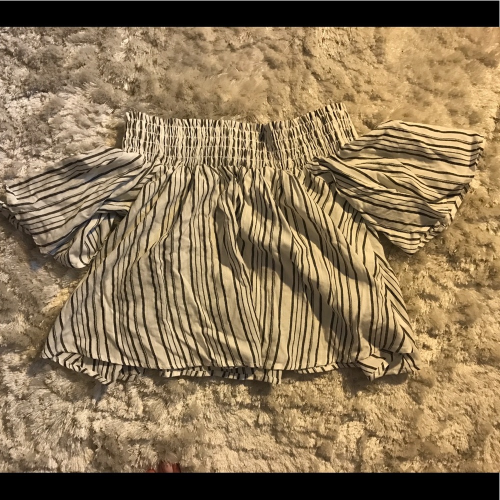 Off the shoulder striped top