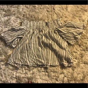 Off the shoulder striped top