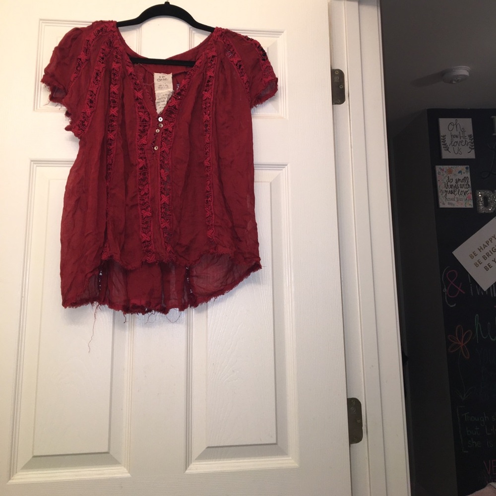 Rusty red free people shirt