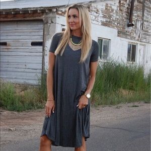 Gray T-Shirt Swing Dress Medium