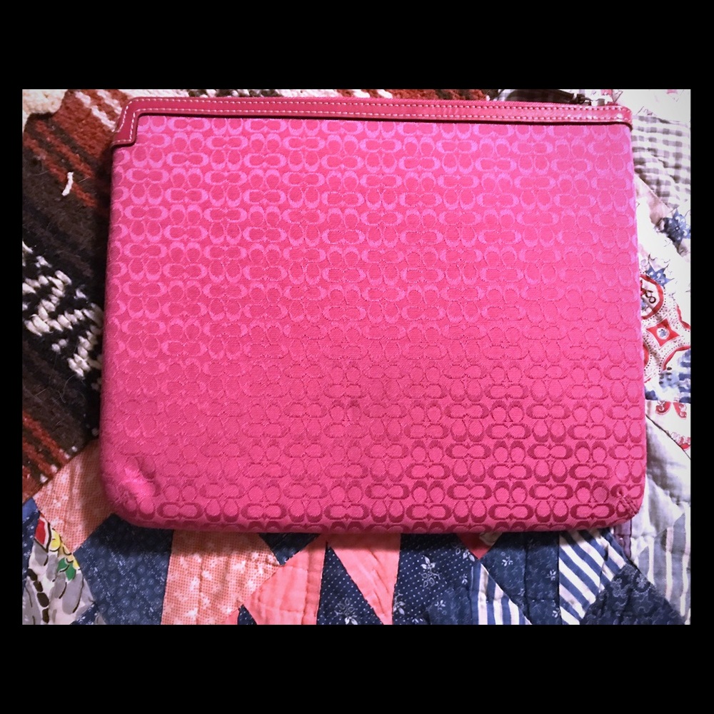 Hot Pink Coach Tablet Pouch