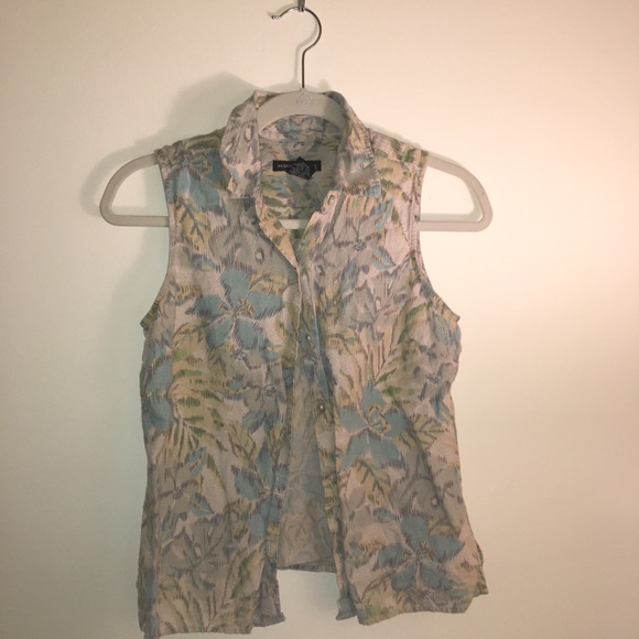 VINTAGE Linen Button Down - Picture 1 of 4