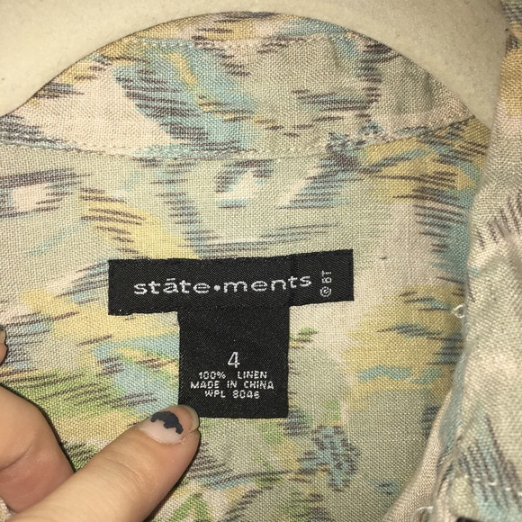 VINTAGE Linen Button Down - Picture 2 of 4