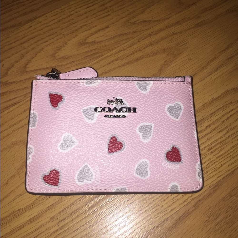 Coach Heart Print Coin Purse
