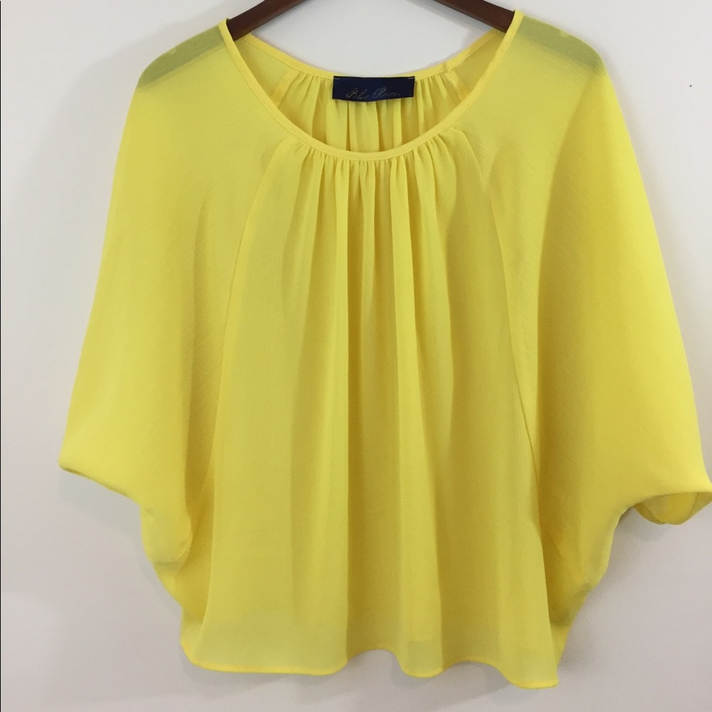 Sunny yellow 3/4 length blouse