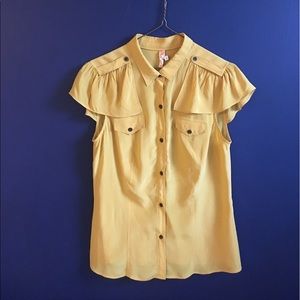 Anthropologie- Sweet cap sleeve silk blouse