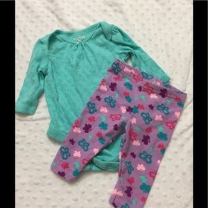 Blue onesie with butterfly pants