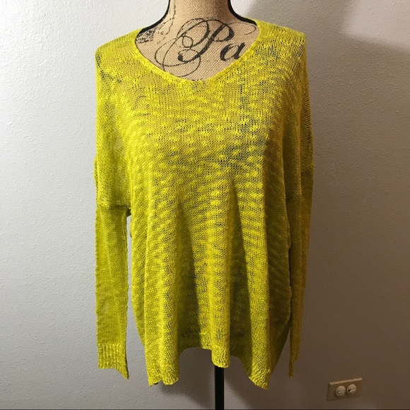 Umgee Full Size Dip Dye Loose Knit Side Slit Knit Top Plus Size