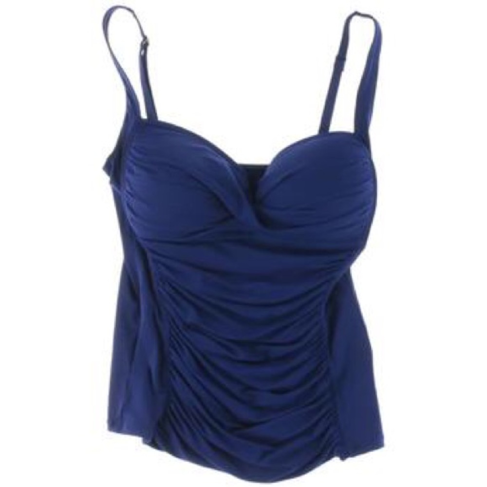 La Blanca Womens Ruched Pleated Swim Top Separates