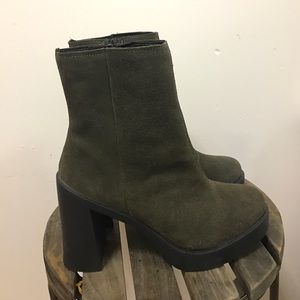 PRICE DROP❗️❗️TOP SHOP OLIVE GREEN SUEDE BOOTS