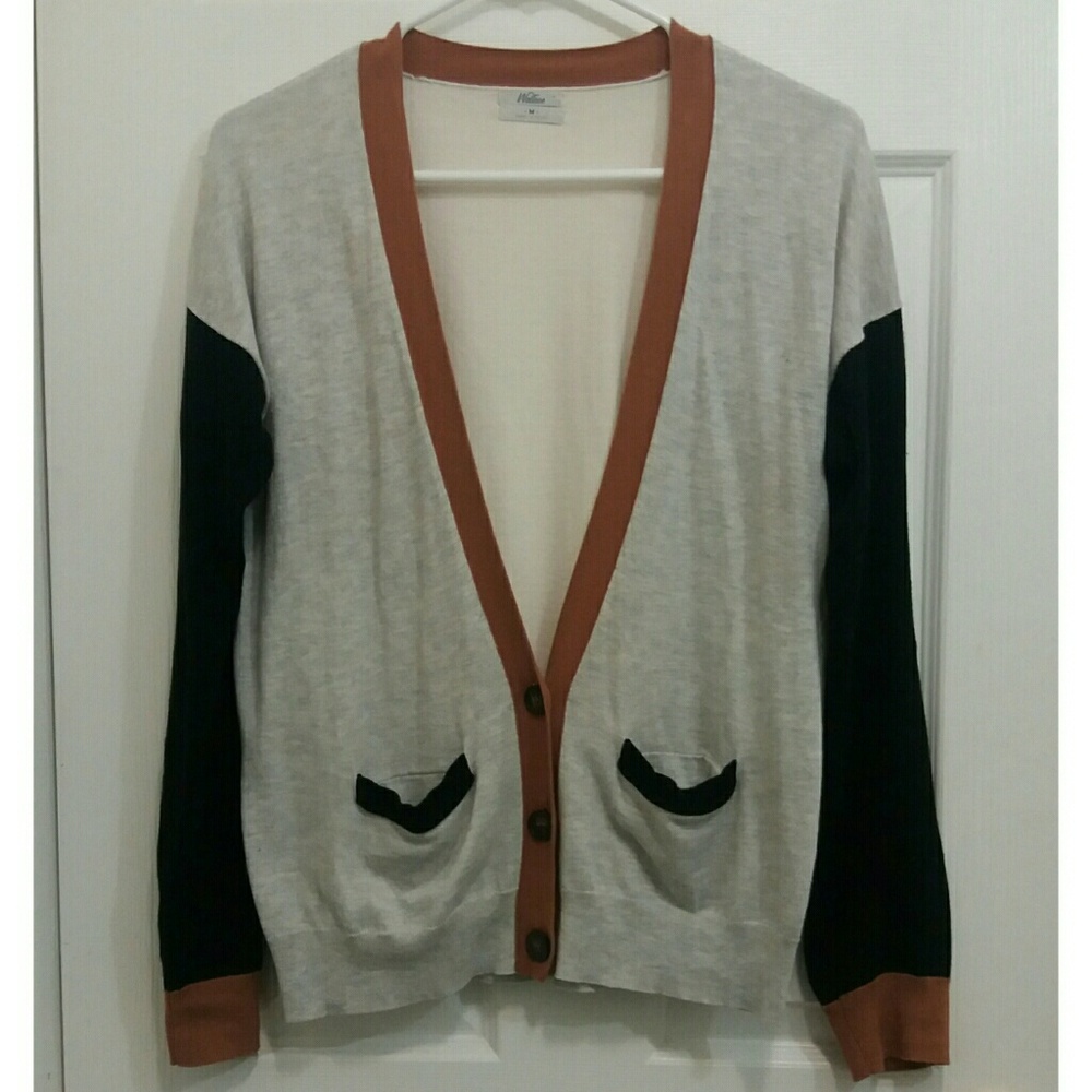 White and grey cardigan