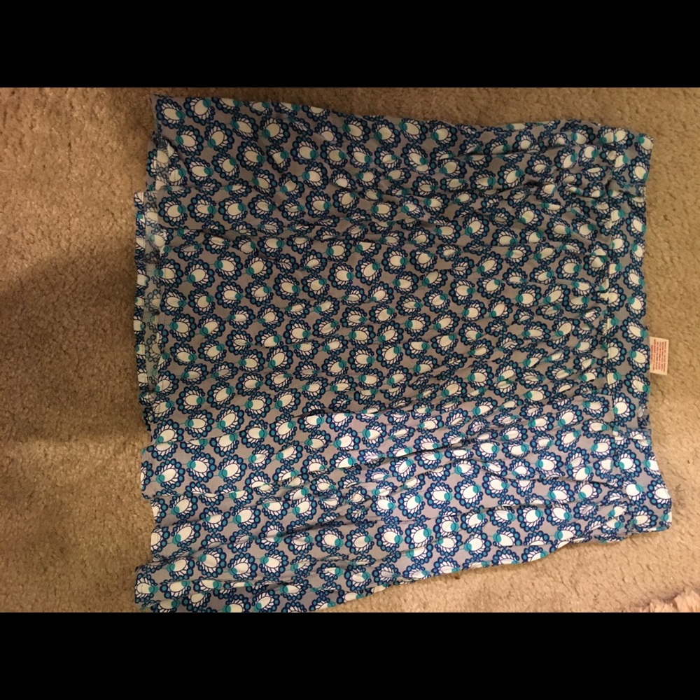 Blue patterned skater skirt